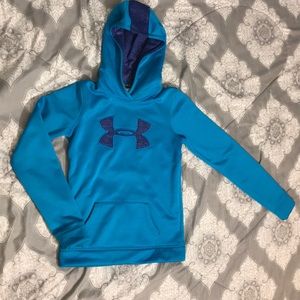 Girls medium blue under armor hoodie